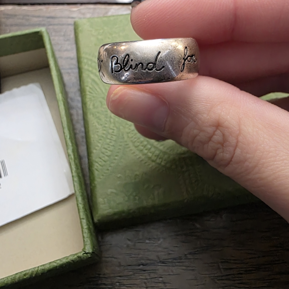 Authentic Gucci Blind For Love Sterling Sliver Ring - Picture 6 of 7